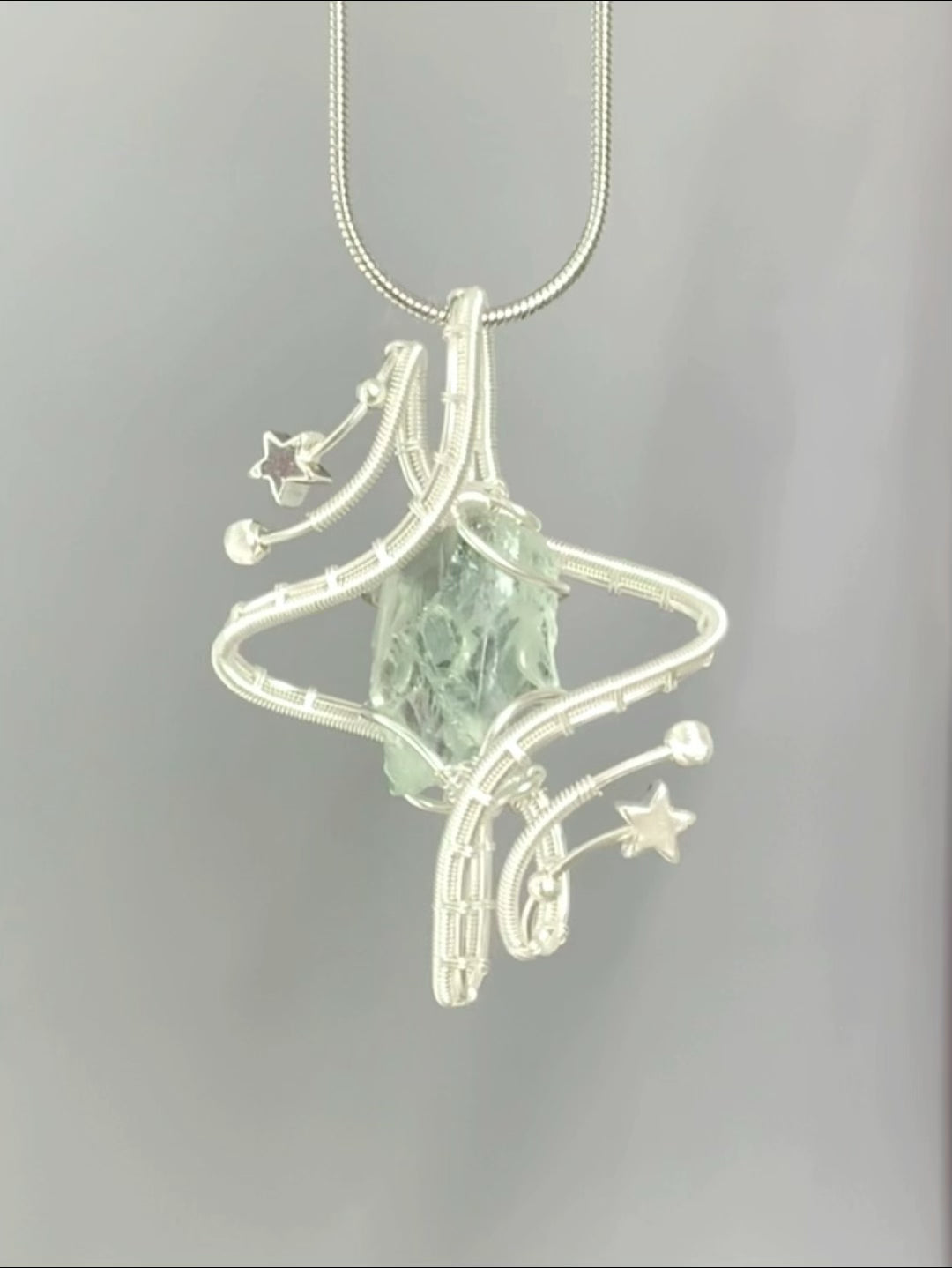 Astral Crystal Loop Pendant Necklace / Earings