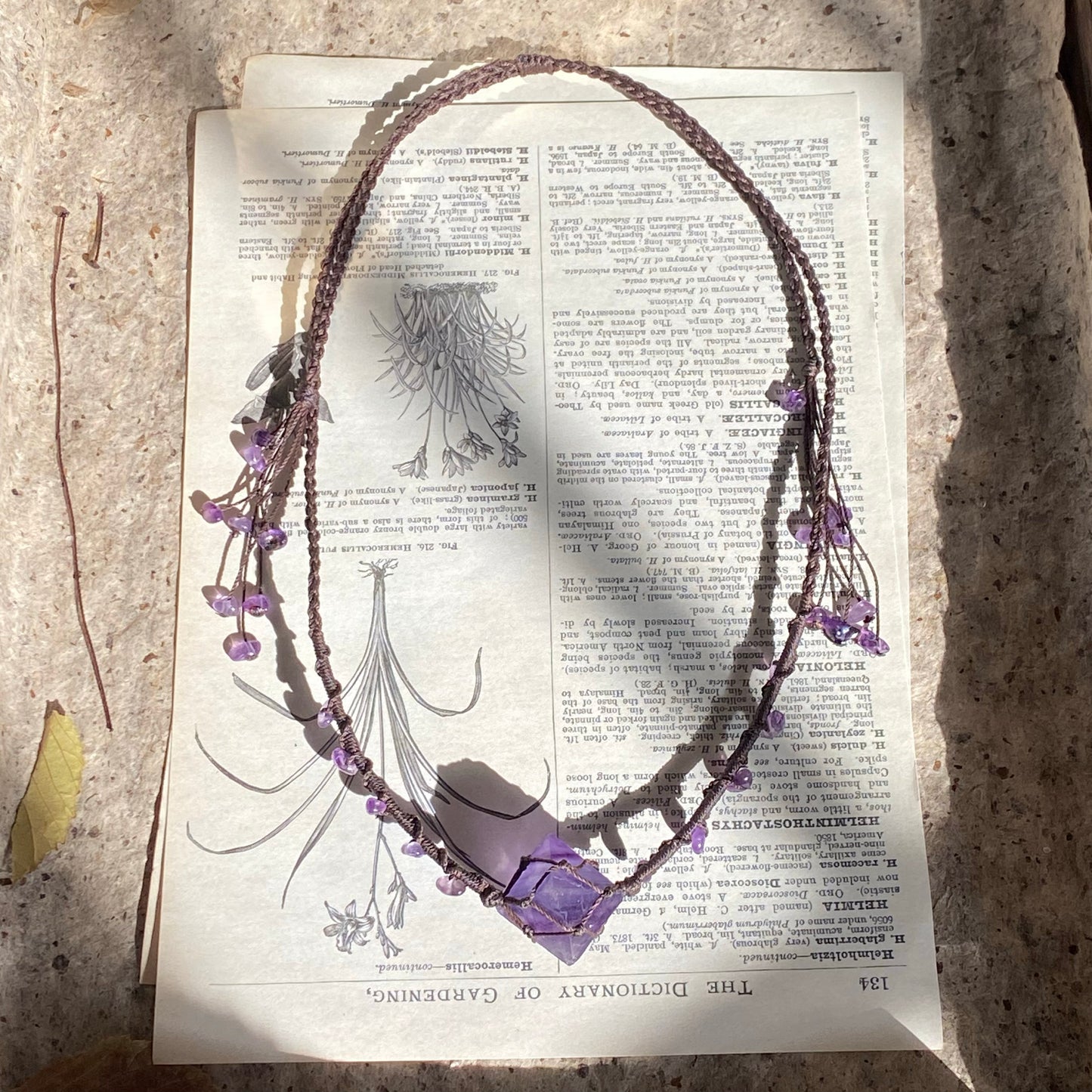 Bohemian Purple Fluorite Macrame Necklace