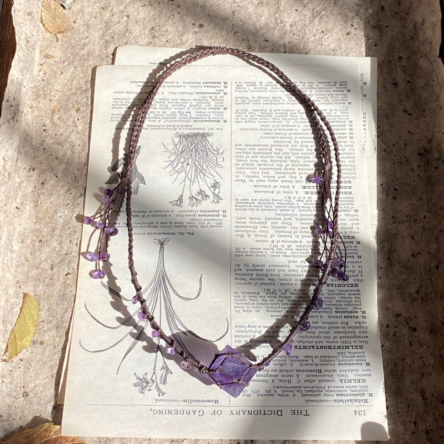Bohemian Purple Fluorite Macrame Necklace