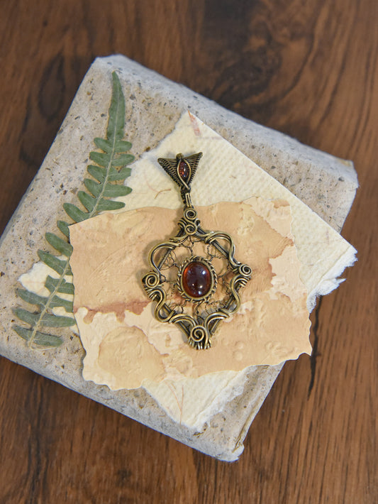 Victorian Filigree Paste Antique Pendant Necklace