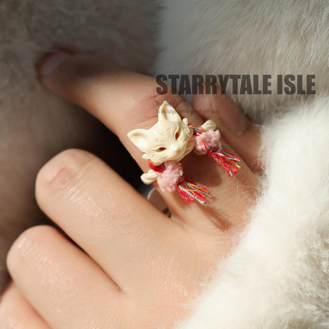 Fox Mask Hemp Woven Ring
