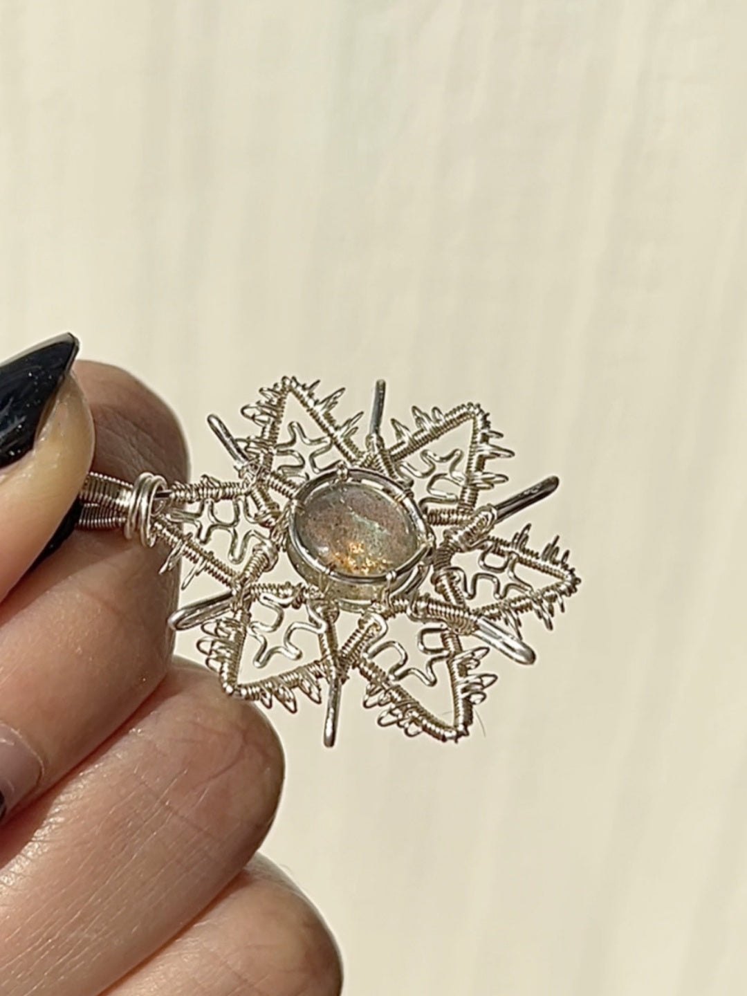 Labradorite Snowflake Pendant Necklace