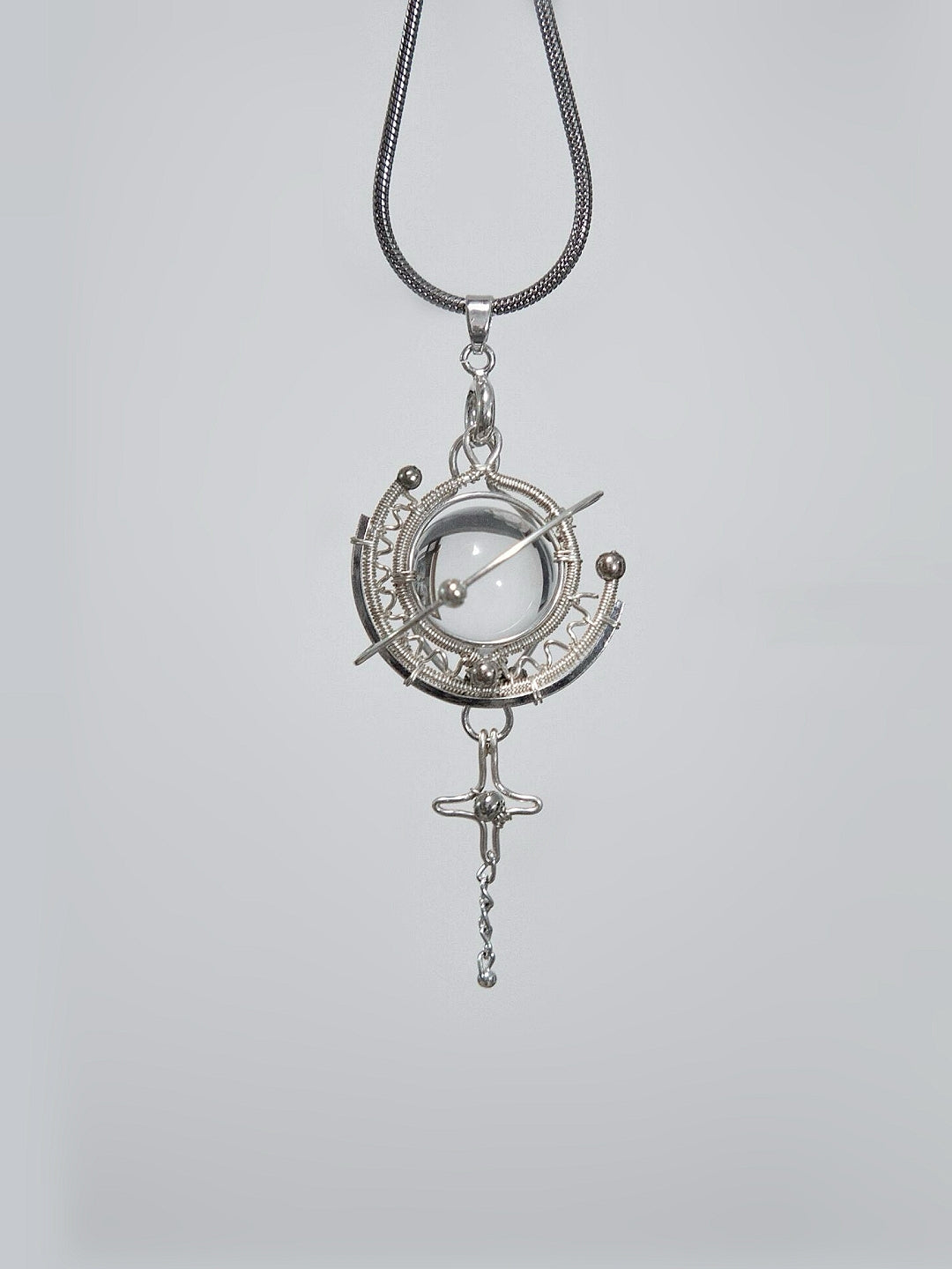 Cosmic Star Loop Sterling Silver Necklace
