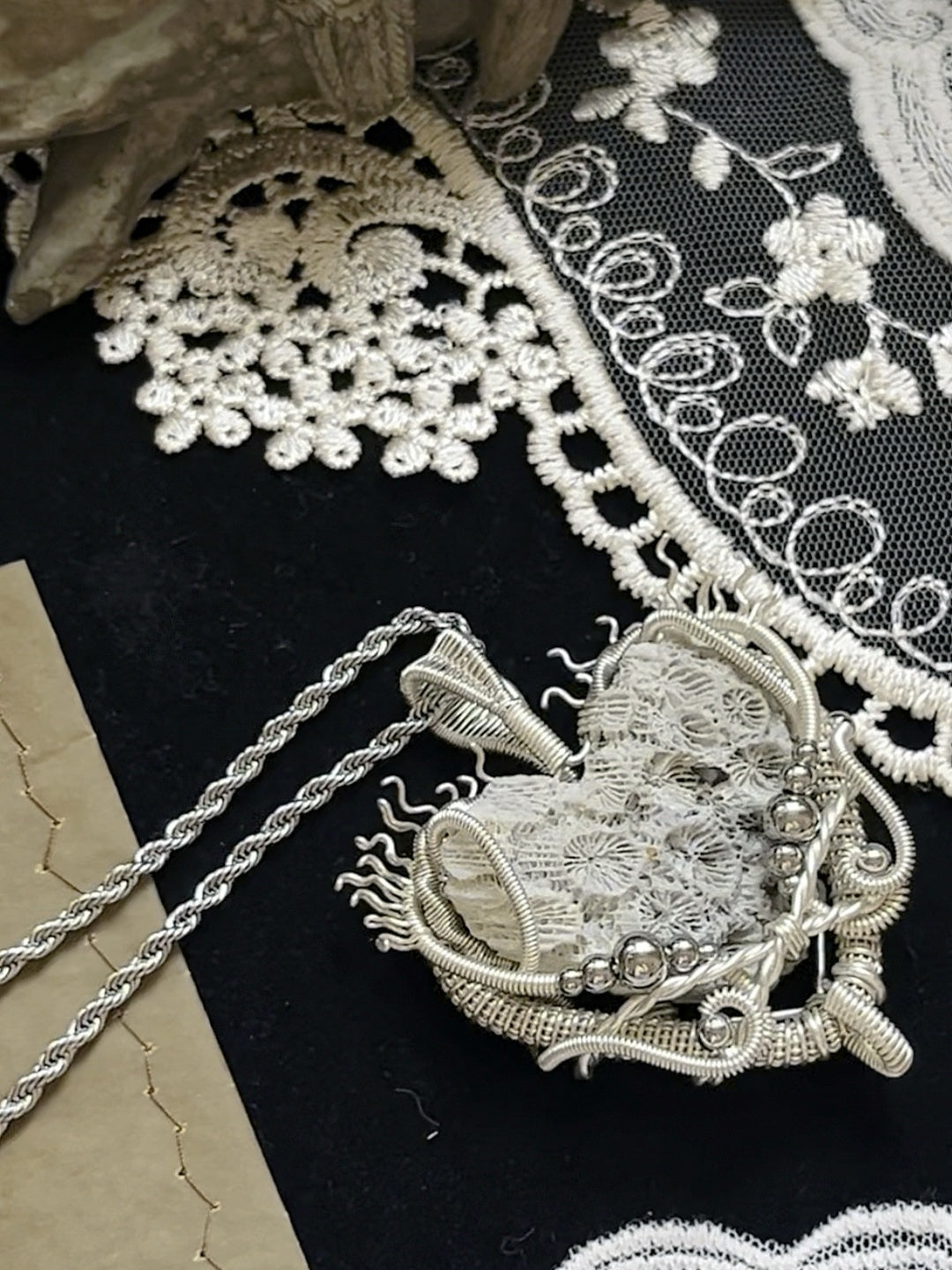 Heart of Ocean Coral Pendant Necklace