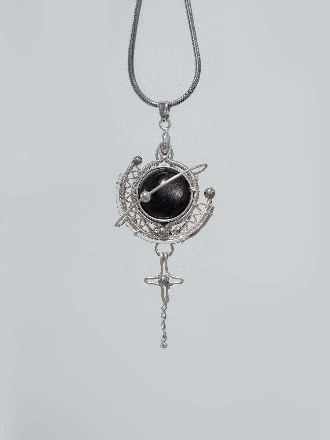 Cosmic Star Loop Sterling Silver Necklace