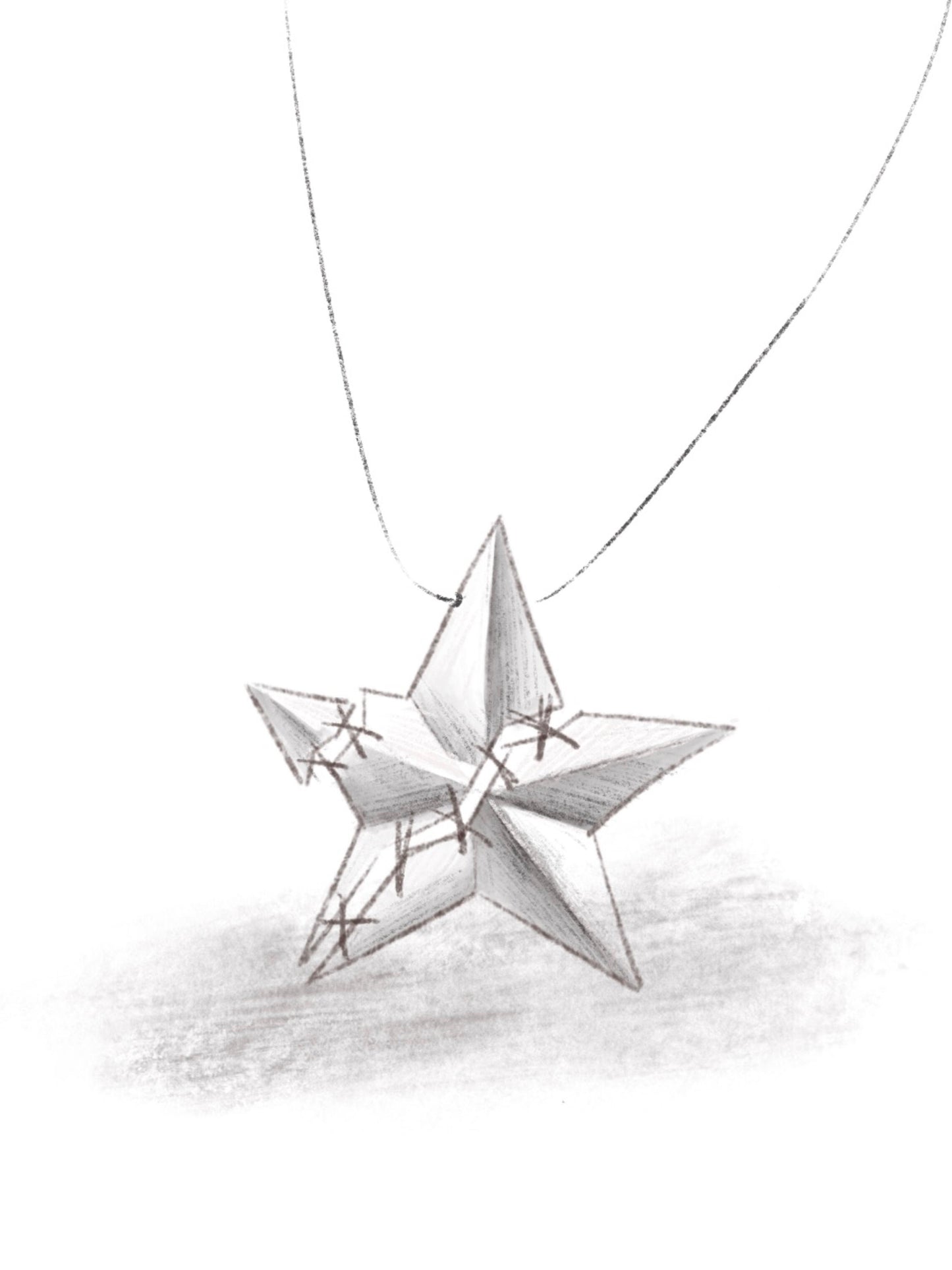 Sutures & Rebirth - Sterling Silver Star Necklace