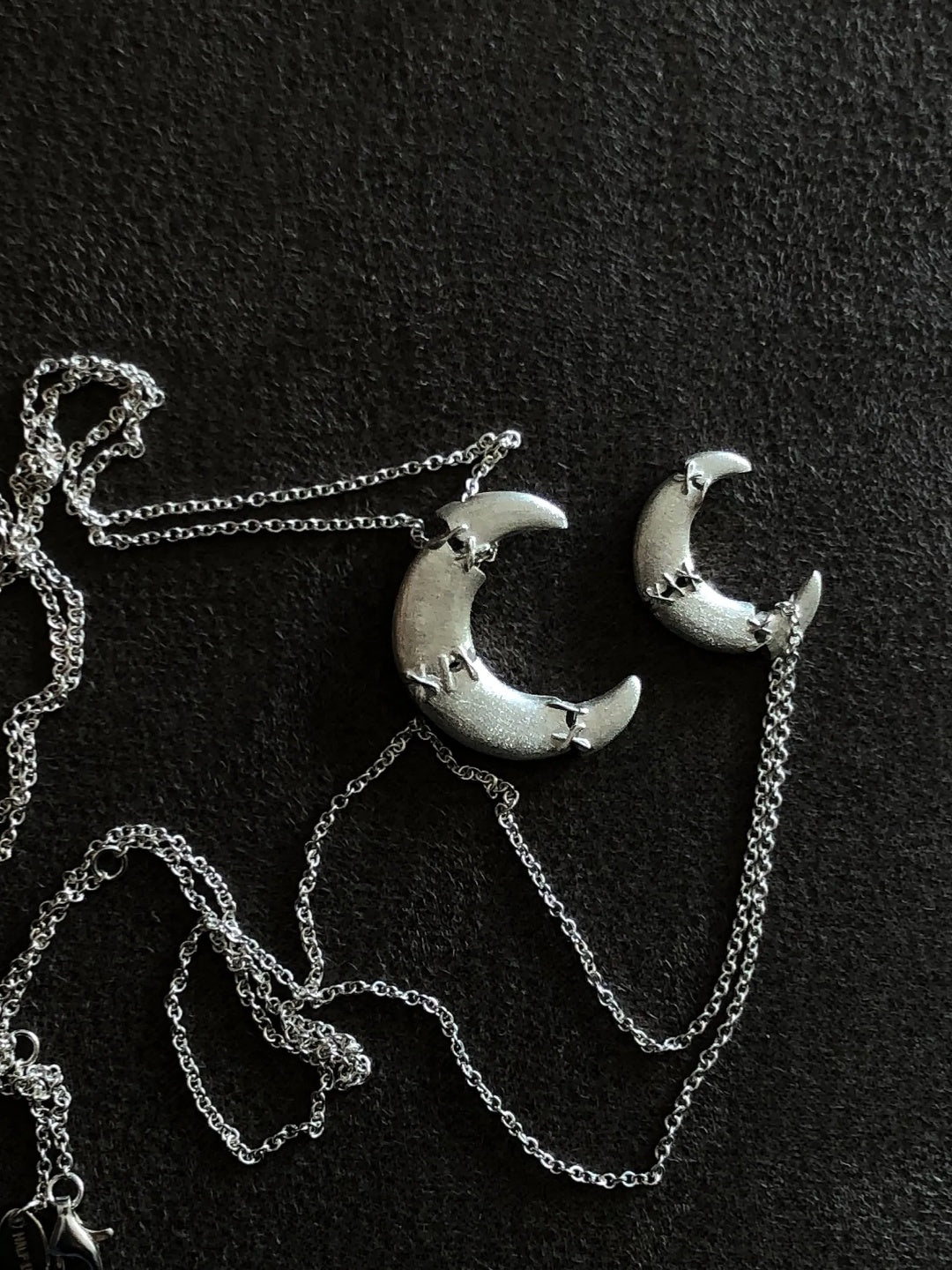 Sutures & Rebirth - Sterling Silver Moon Necklace
