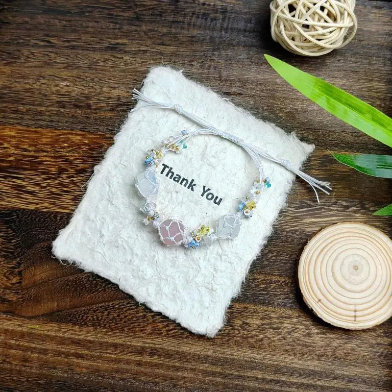 Floral Gemstone Woven Bracelet 2.0