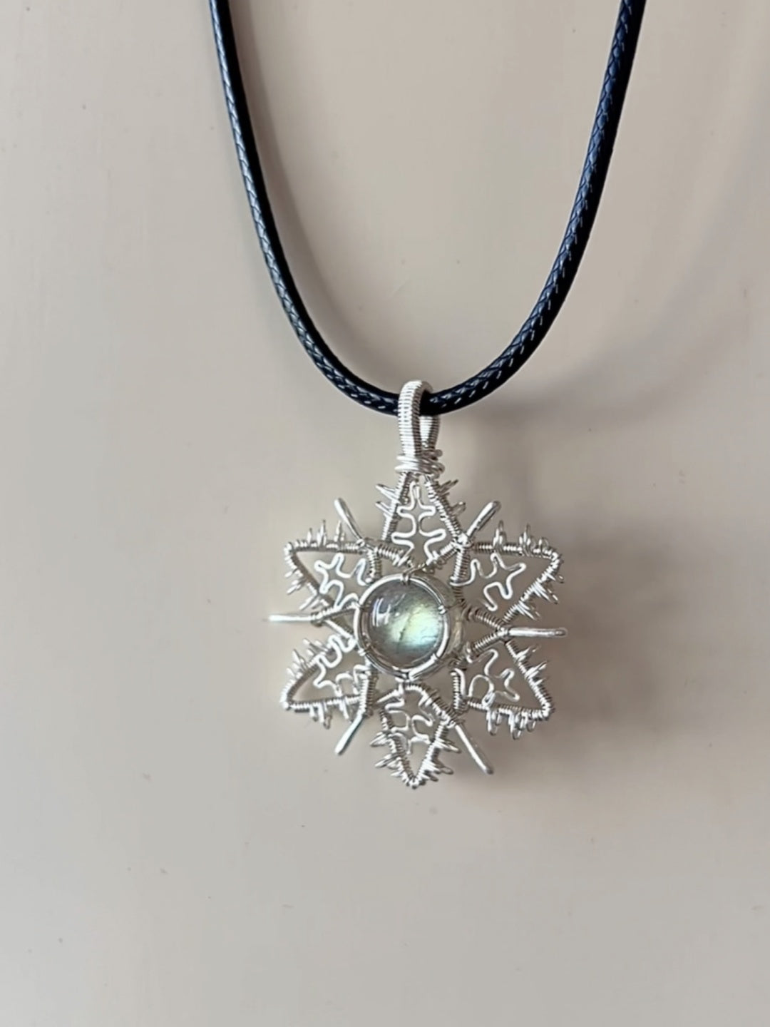Labradorite Snowflake Pendant Necklace