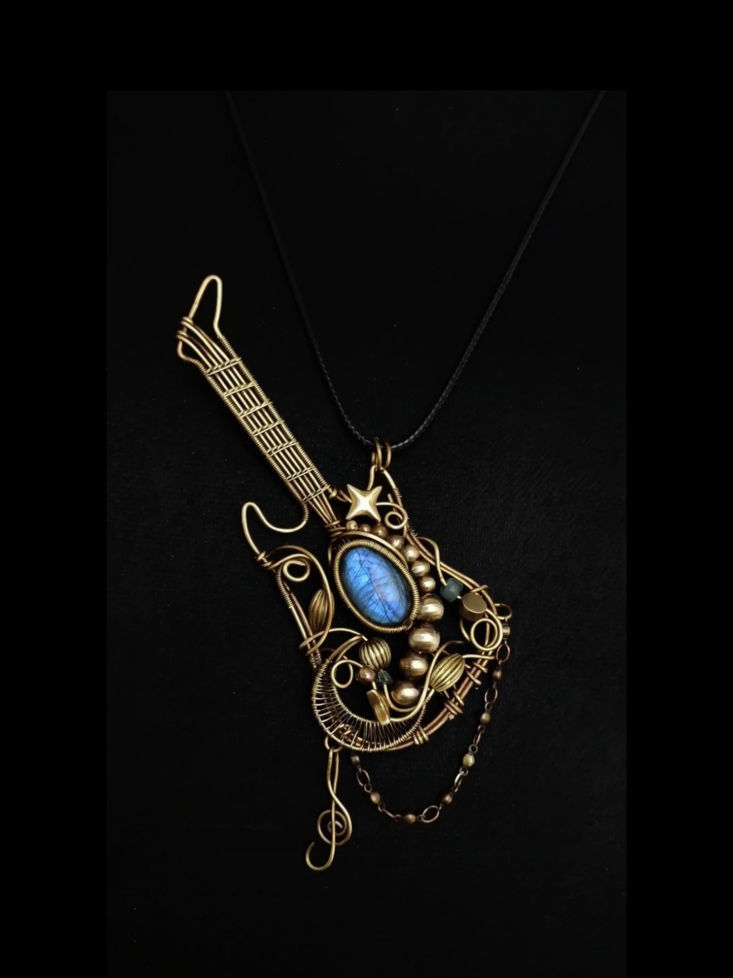 Rock & Glow Guitar Pendant Necklace