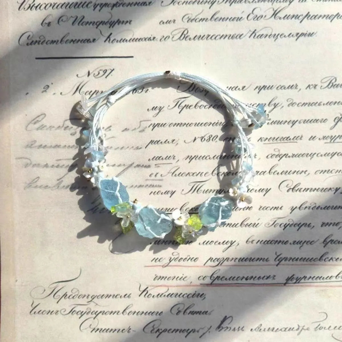 Floral Gemstone Woven Bracelet 2.0