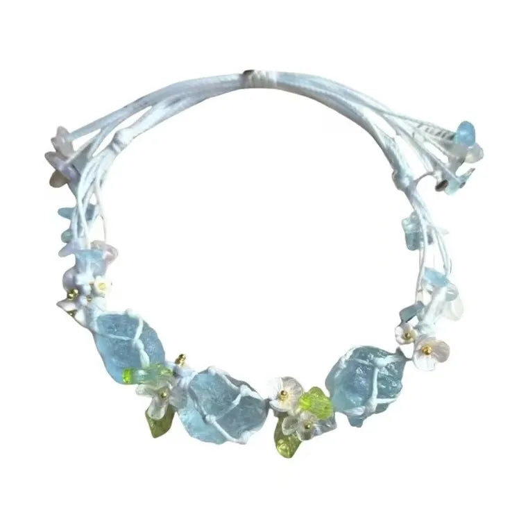 Floral Gemstone Woven Bracelet 2.0