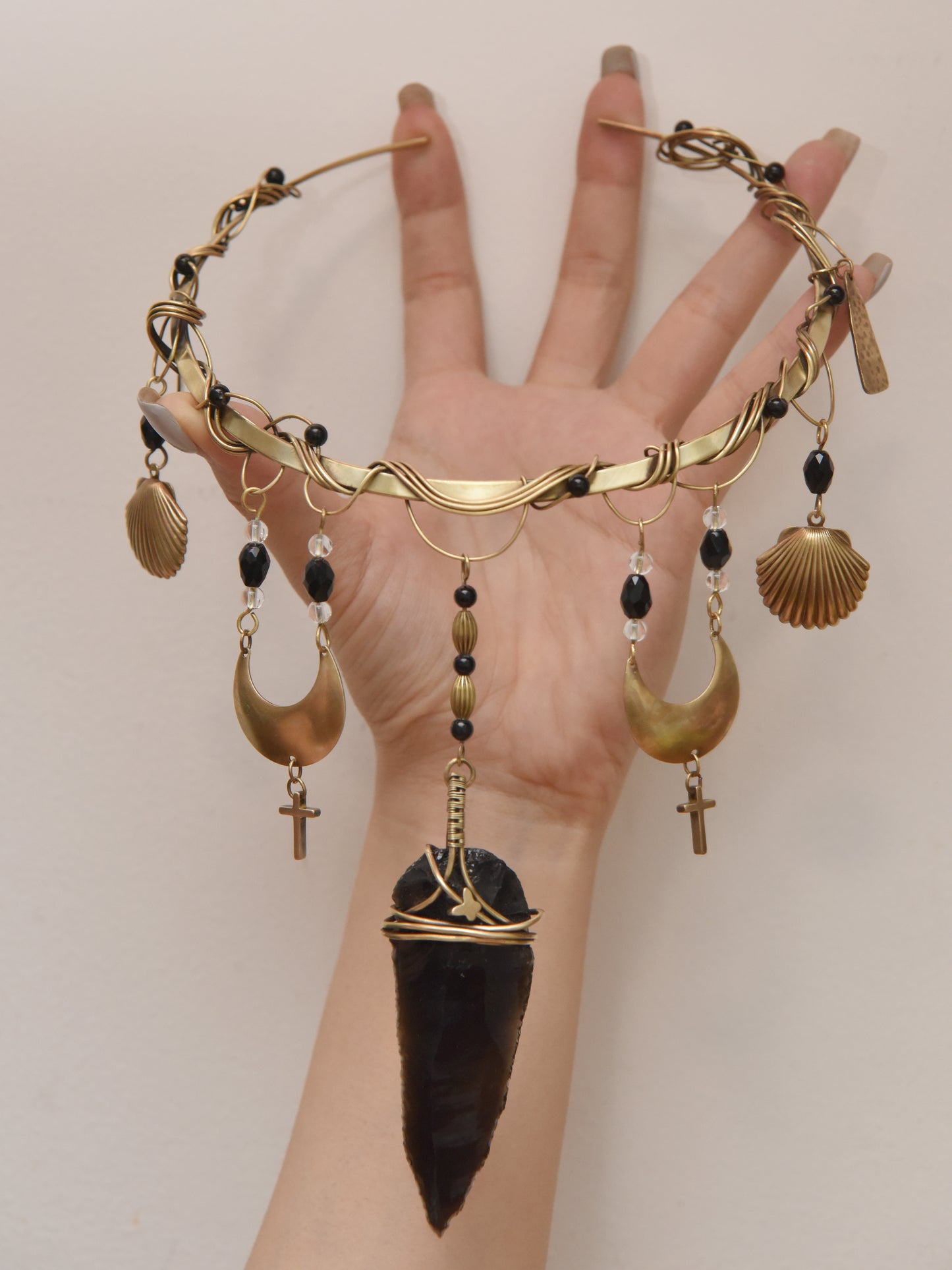 Nile-Myth Brass Collar Necklace