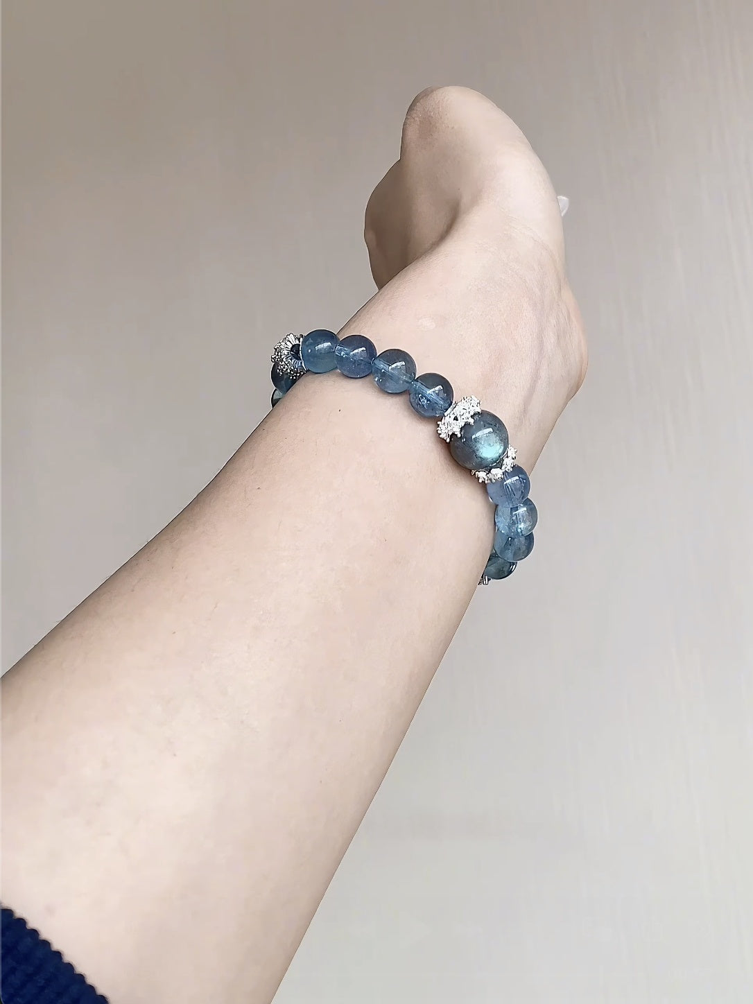 Devil Aquamarine & Moonstone Quartz Crystal Bracelet