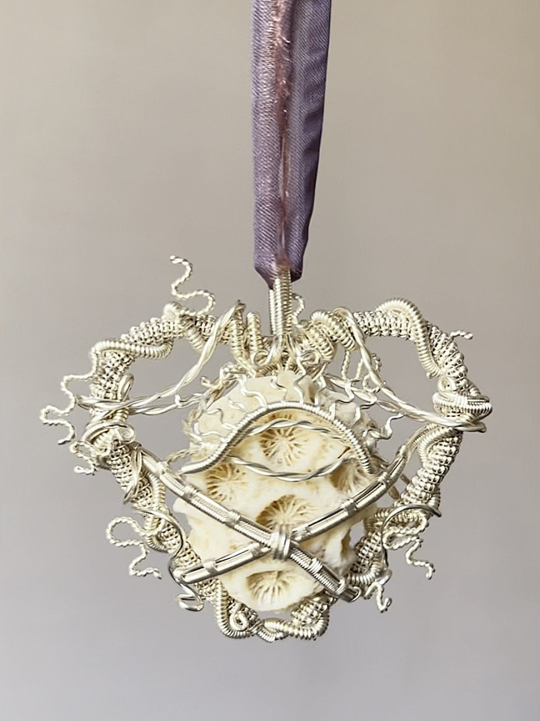 Heart of Ocean Coral Pendant Necklace