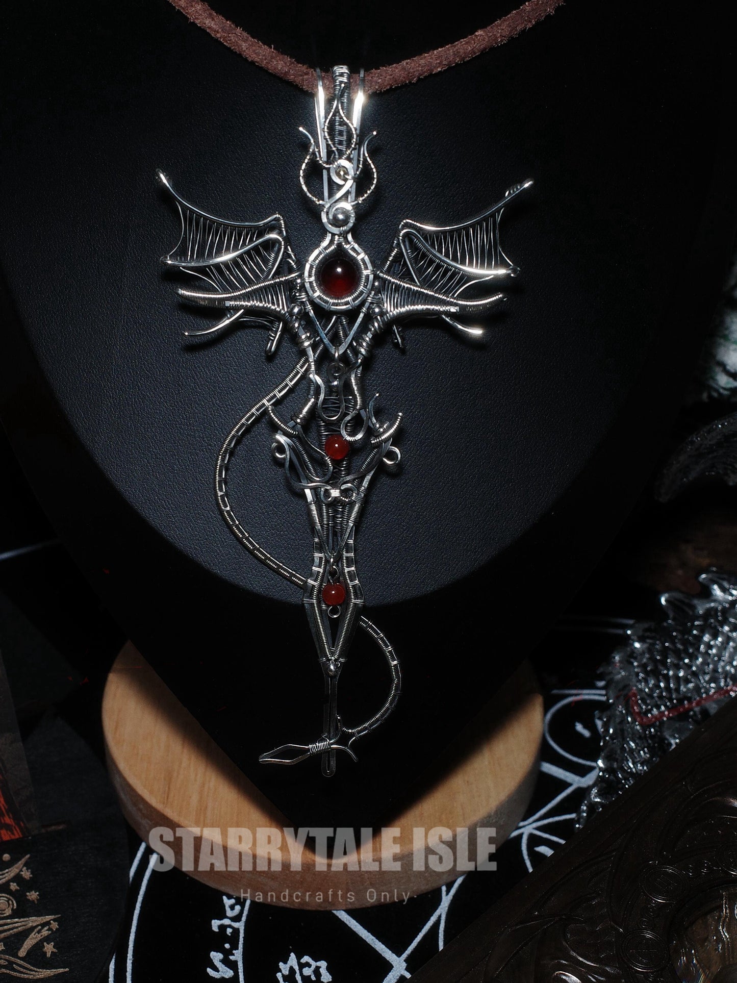 Blood & Fire Entwined Pendant Necklace