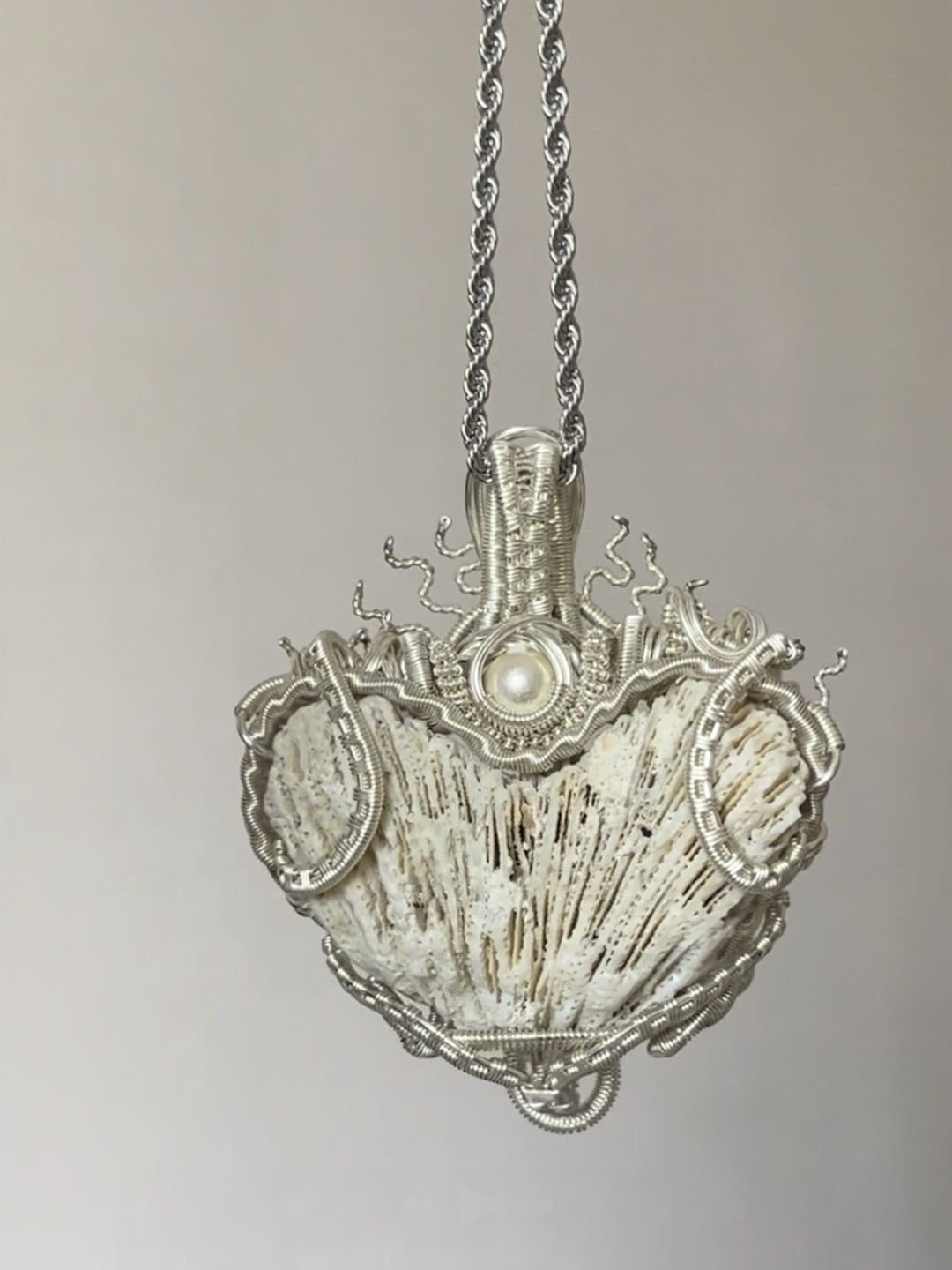Heart of Ocean Coral Pendant Necklace
