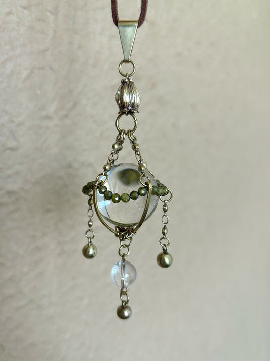 Goddess Quartz Brass Necklace