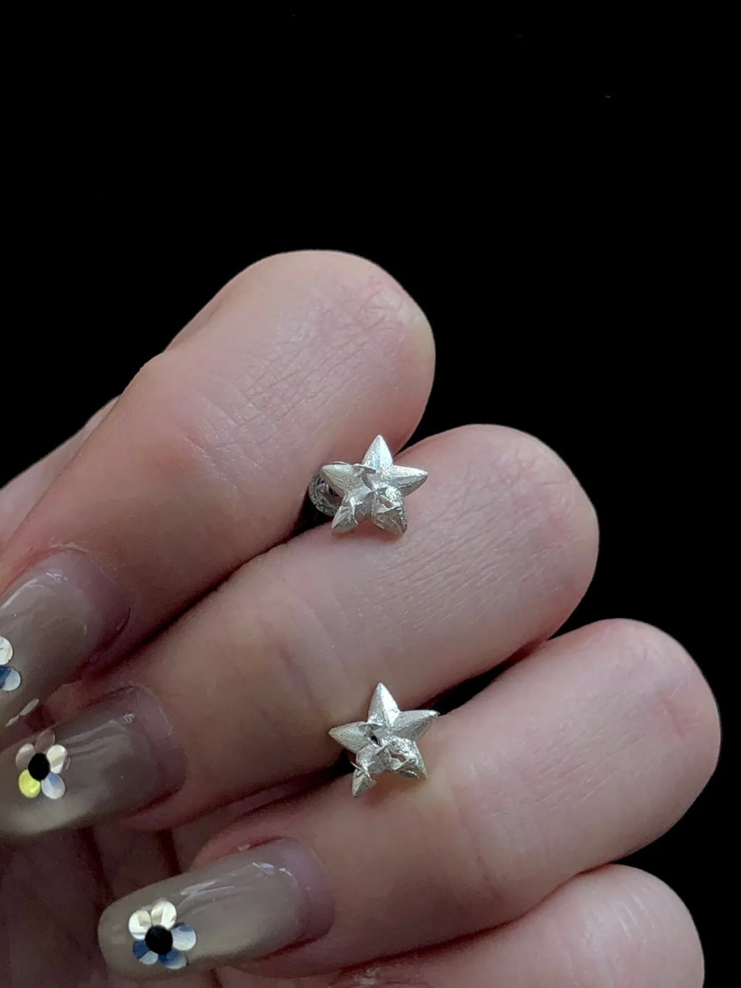 Sutures & Rebirth - Sterling Silver Star Earrings