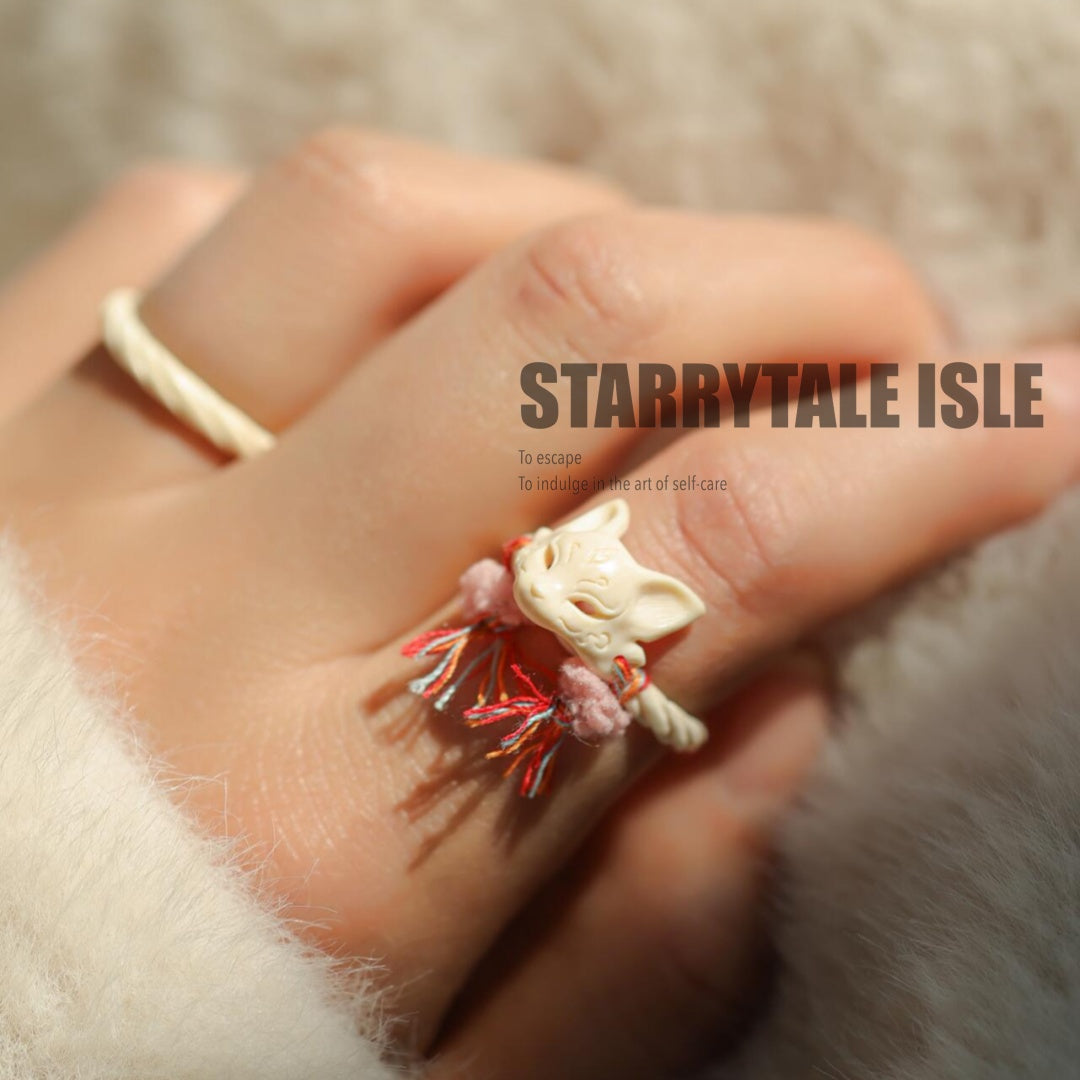 Fox Mask Hemp Woven Ring