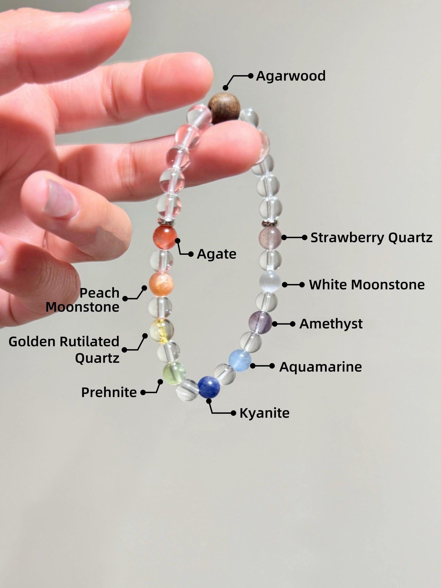 Agarwood Skittles Quartz Crystal Bracelet