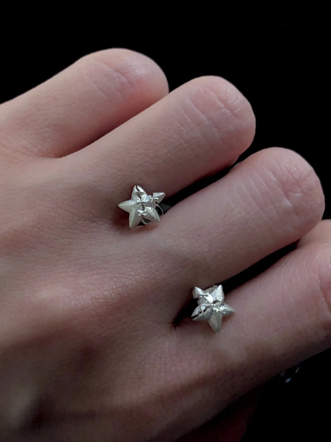 Sutures & Rebirth - Sterling Silver Star Earrings