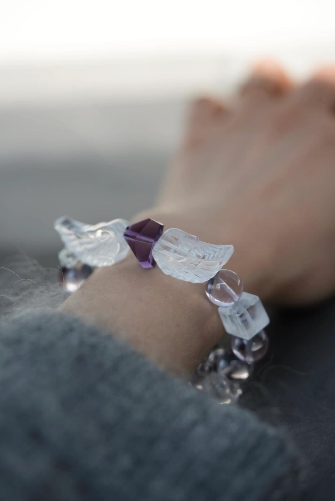 Purple Angel Wings Bracelet