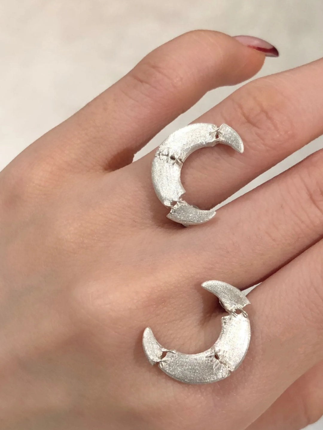 Sutures & Rebirth - Sterling Silver Moon Earrings