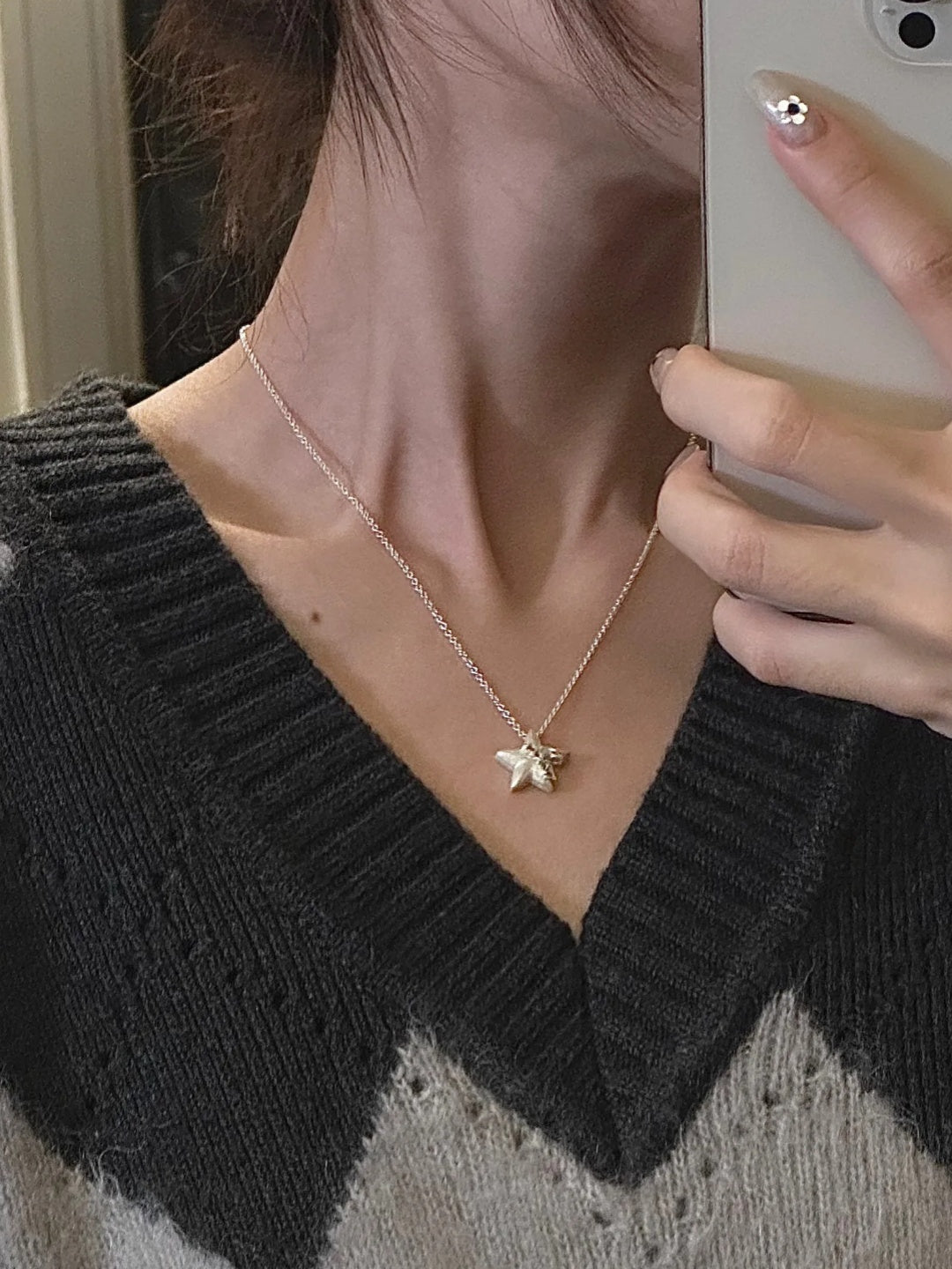 Sutures & Rebirth - Sterling Silver Star Necklace