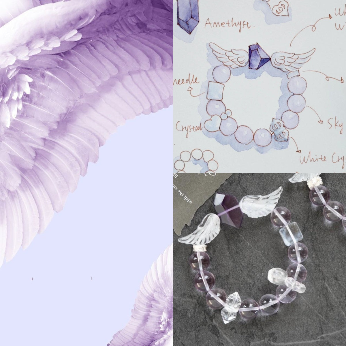 Purple Angel Wings Bracelet