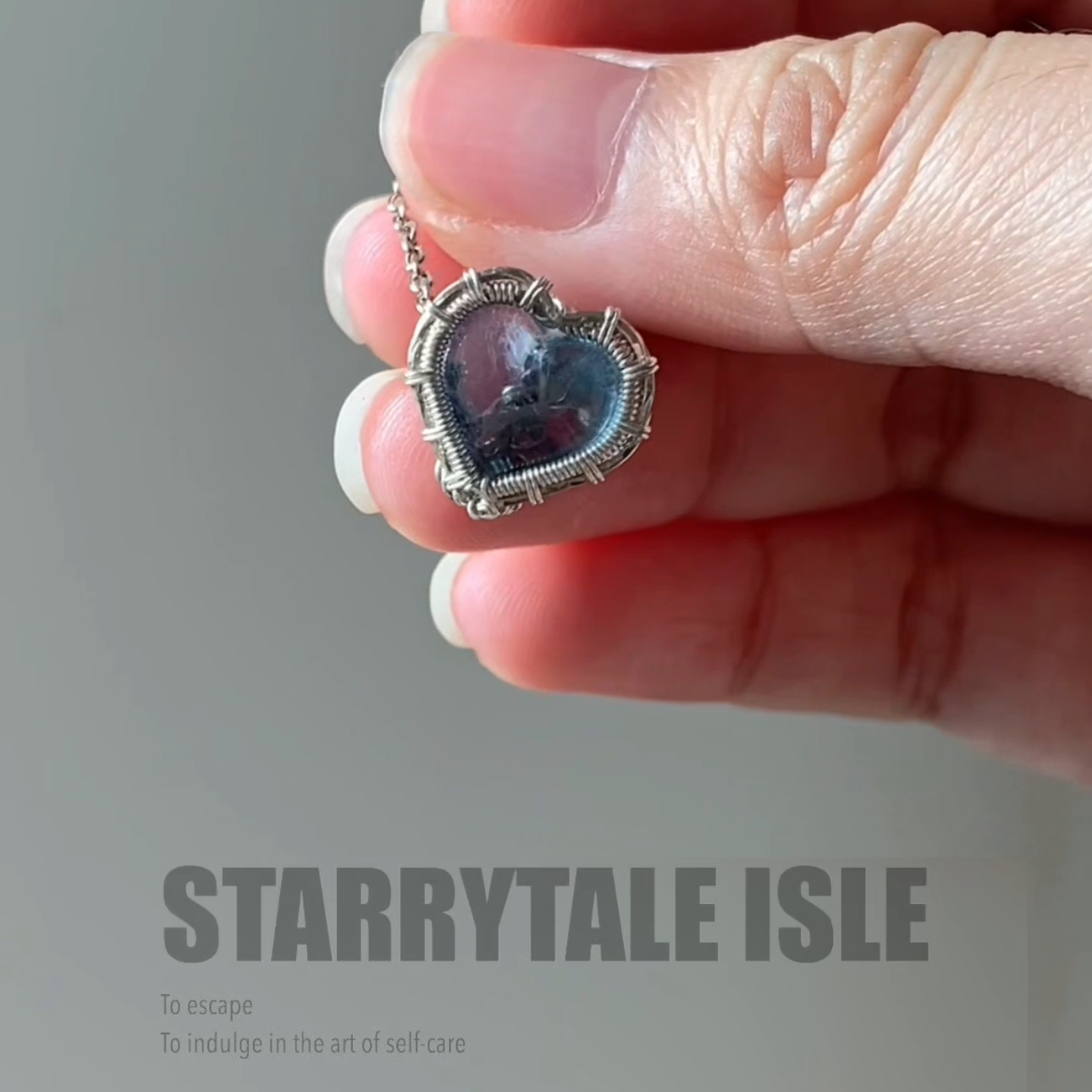 Wire-wrapped Aquamarine Heart Ring