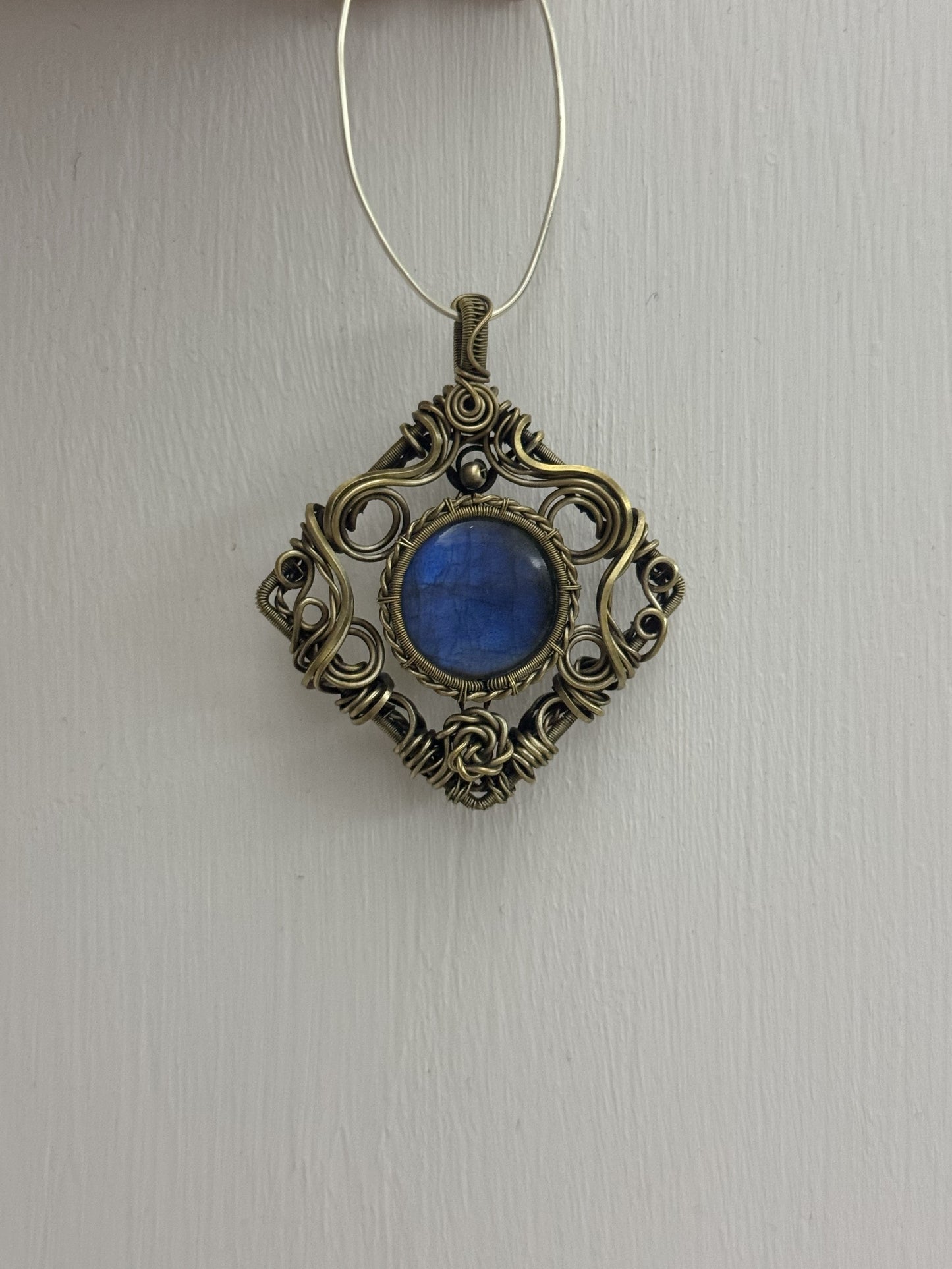 Victorian Filigree Paste Antique Pendant Necklace