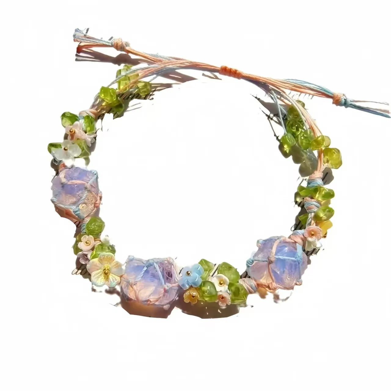 Floral Gemstone Woven Bracelet 2.0