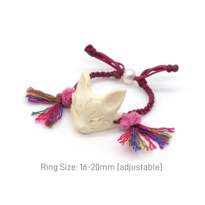 Fox Mask Hemp Woven Ring