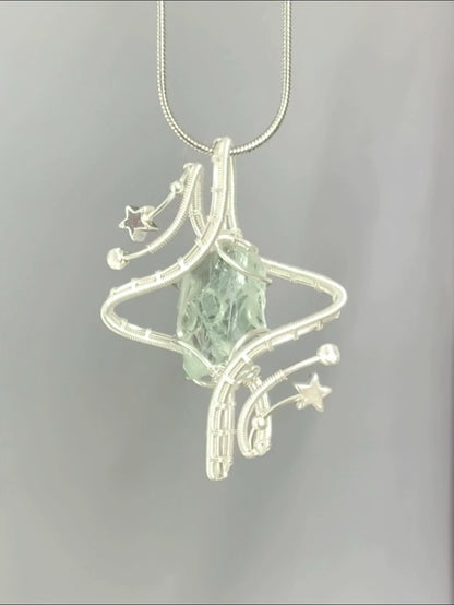 Astral Crystal Loop Pendant Necklace / Earings