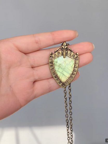 Vintage Knight's Shield Pendant Necklace