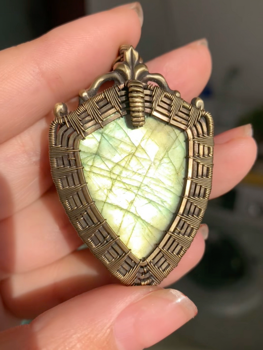 Vintage Knight's Shield Pendant Necklace