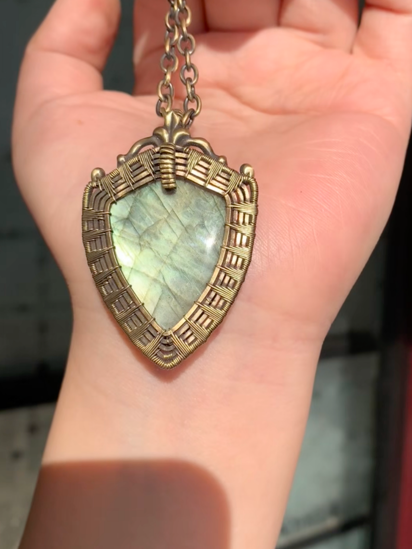 Vintage Knight's Shield Pendant Necklace