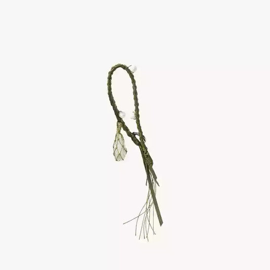 Raw Stone Weave Bag Charm
