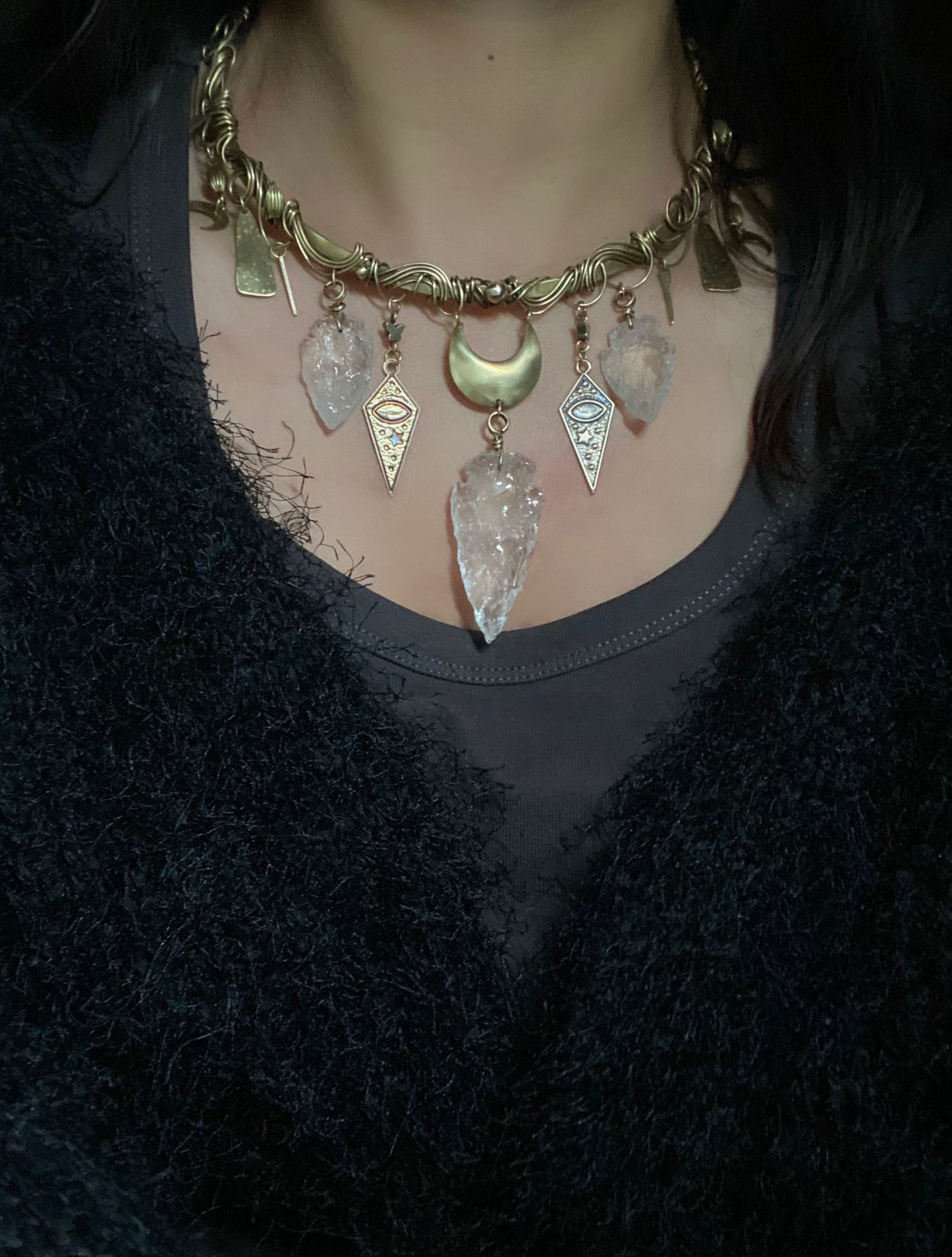 Cleopatra-style Vintage Brass Choker