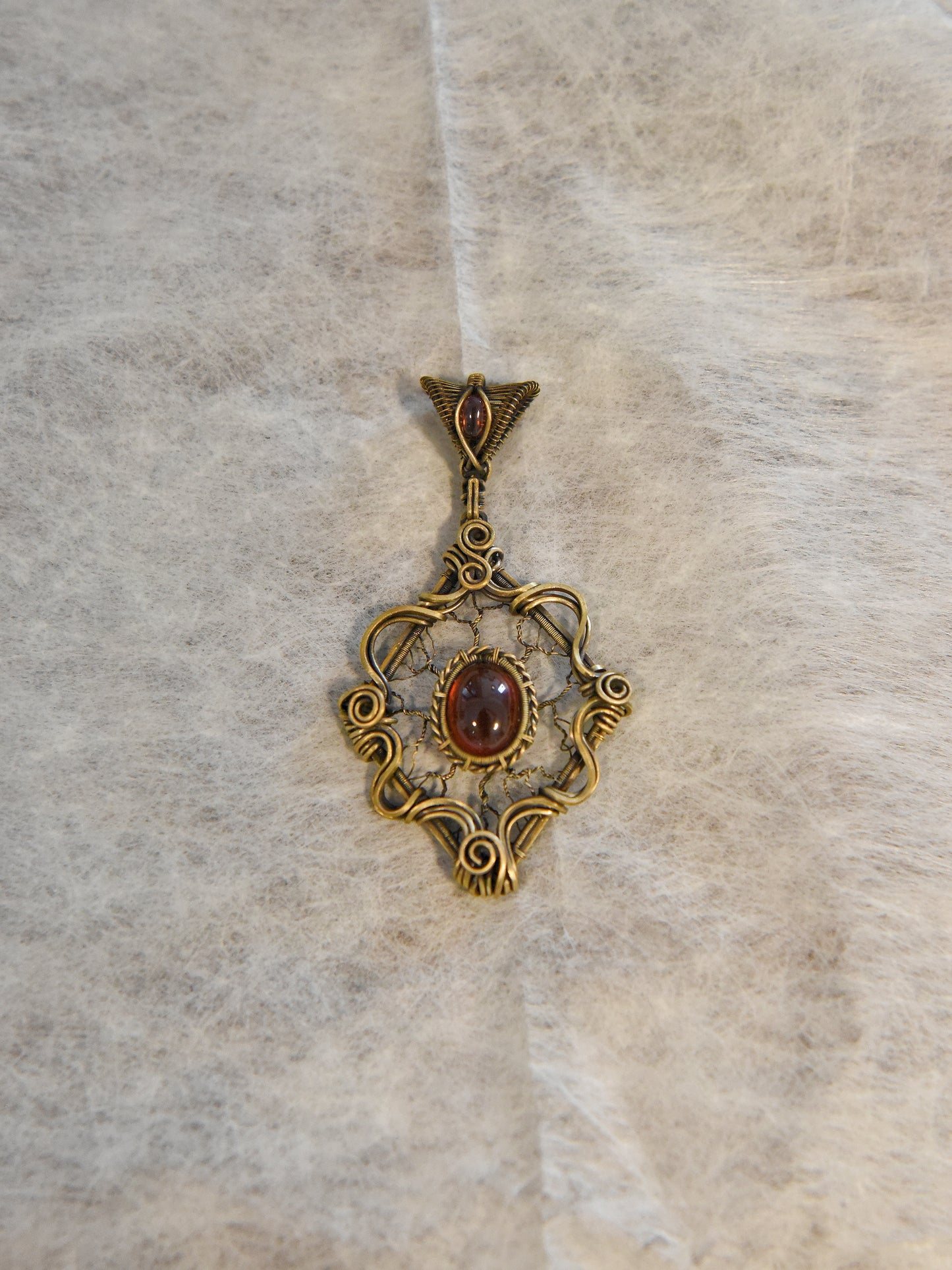 Victorian Filigree Paste Antique Pendant Necklace