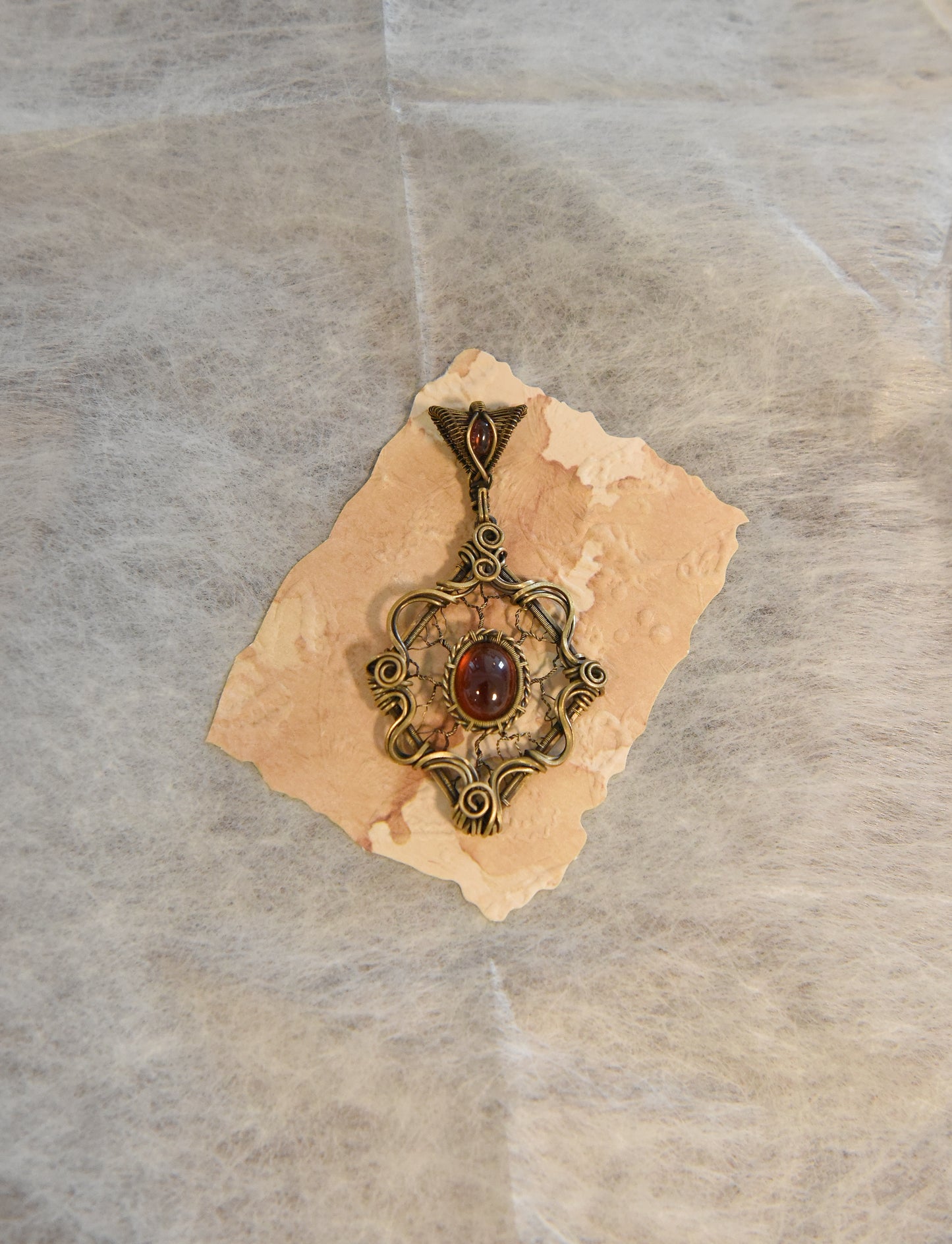 Victorian Filigree Paste Antique Pendant Necklace
