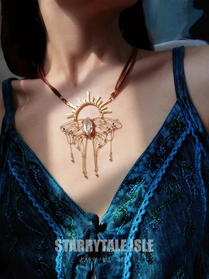 Like a Moth to the Sun Pendant Necklace