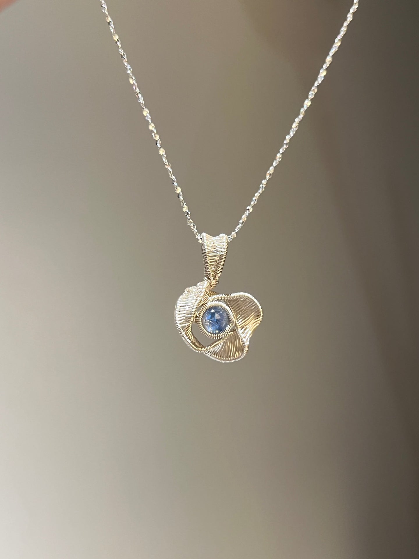Handmade Fused Glass Ribbon Circle Necklace