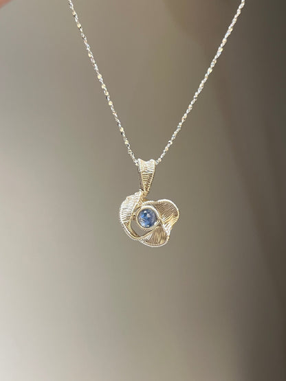 Handmade Fused Glass Ribbon Circle Necklace
