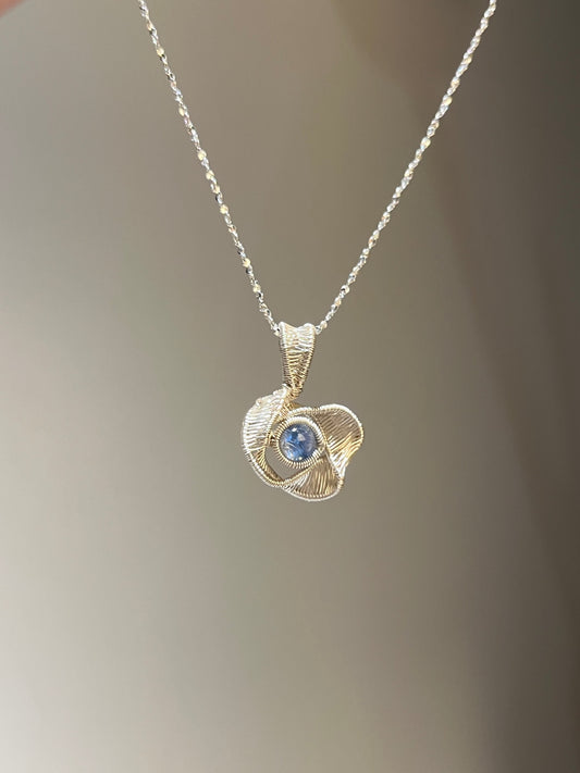 Handmade Fused Glass Ribbon Circle Necklace