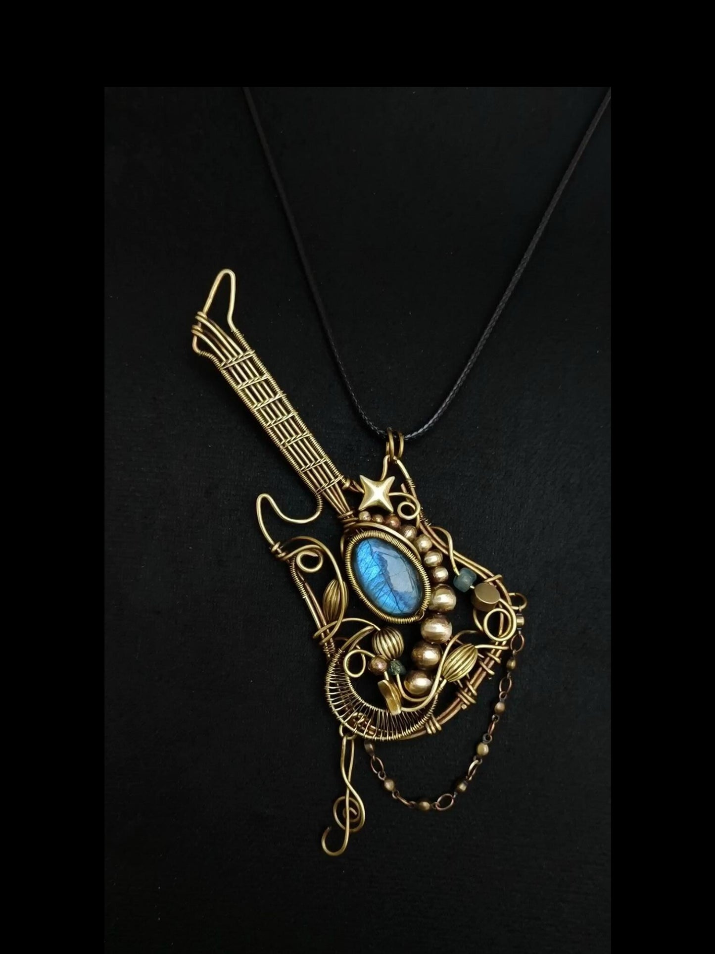 Rock & Glow Guitar Pendant Necklace