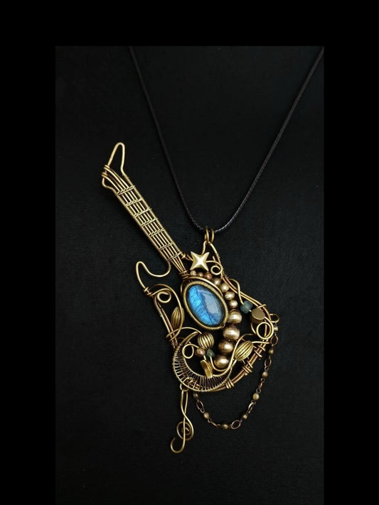 Rock & Glow Guitar Pendant Necklace