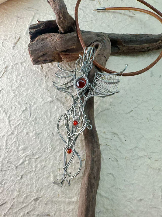 Blood & Fire Entwined Pendant Necklace