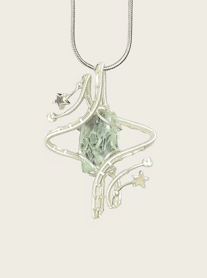 Astral Crystal Loop Pendant Necklace / Earings
